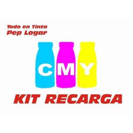 .6 recargas Oki C801 C821 3 botellas CMY 400 g.