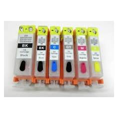 Para Canon pgi 525bk cli 526 6 cartuchos recargables bkpg bkcmy g