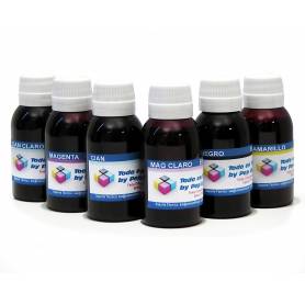 pack 6 botellas 1 Litro tinta pigmentada Para plotter Epson cmykCcMc