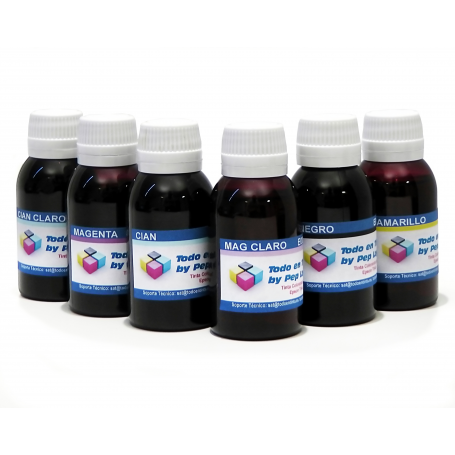 pack 6 botellas 250 ml tinta pigmentada para plotter Epson bkcmyCcMc