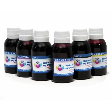 pack de 8 botellas de 1 Litro cada una de tinta pigmentada para plotter Epson K3 7800 9800 N Nc G C M A Cc Mc