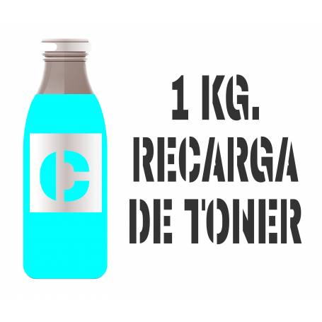 1 kilo Para Samsung color botella tóner cian 