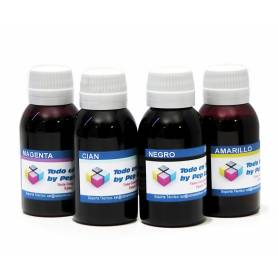 4 botellas 100 ml. de tinta pigmentada y colorante para Epson cmyk