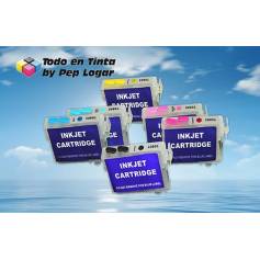 T0791 - T0796 6 cartuchos recargables Epson photo 1500W