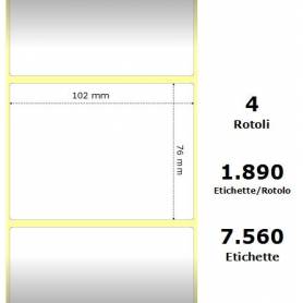 White 102x76mm,1890 Et/Rotolo Z-2000D, 4x3x3 Core, 4 Rolls