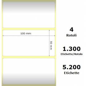 White 100x50mm,1300 Et/Rotolo Z-2000D,3.9x2x1 Core, 4 Rolls