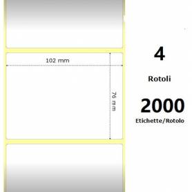 White 102x76mm, 2000 Et/Rotolo Z-1000D 4x3x 3 Core, 4 Rolls