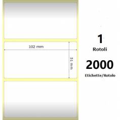 White 102x51mm, 2000 Et/Rotolo Z-2000D 4x2x3 Core, 1 Rolls