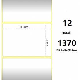 White 76x51mm, 1370 Et/Rotolo Z-2000D, 3x2x1 Core, 12 Rolls