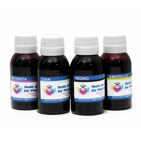4 botellas 100 ml. de tinta colorante para Epson cmyk