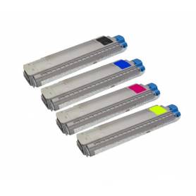 Pack 4 cartuchos toner reciclados Oki C8600 C8800 CMYK