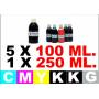 6 botellas de tinta Canon PG-525 CL-526 ( Bkpg BkGCMY 250 ml. )