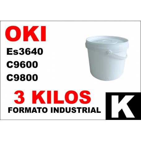 Oki toner color ES3640 C9600 C9800 C910 NEGRO formato industrial 3 Kg.
