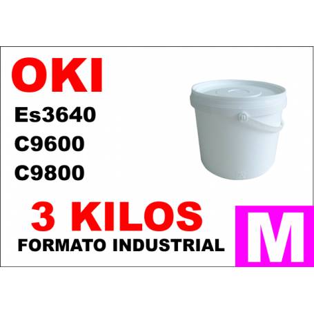 Oki toner color ES3640 C9600 C9800 C910 MAGENTA formato industrial 3 Kg.