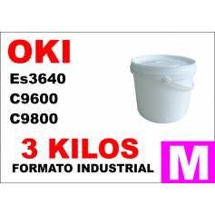 Para Oki tóner premium es3640 c9600 c9800 c910 magenta industrial 3 kg.