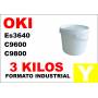 Oki toner color ES3640 C9600 C9800 C910 AMARILLO formato industrial 3 Kg