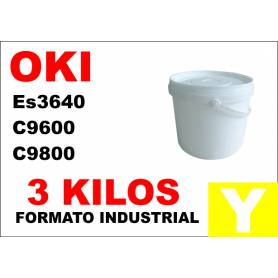 Oki toner color ES3640 C9600 C9800 C910 AMARILLO formato industrial 3 Kg