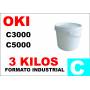 Oki toner color C5000 C8000 C700 C800 CIAN formato industrial 3 Kg