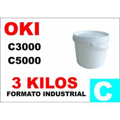 Oki toner color C5000 C8000 C700 C800 CIAN formato industrial 3 Kg