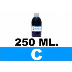 250 ml. tinta cian colorante para cartuchos para Hp