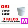 Oki toner color C5000 C8000 C700 C800 MAGENTA formato industrial 3 Kg