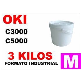 Oki toner color C5000 C8000 C700 C800 MAGENTA formato industrial 3 Kg