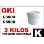 Oki toner color C5000 C8000 C700 C800 NEGRO formato industrial 3 Kg