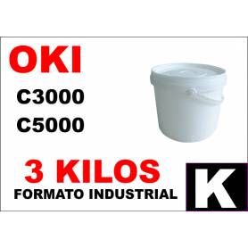 Oki toner color C5000 C8000 C700 C800 NEGRO formato industrial 3 Kg