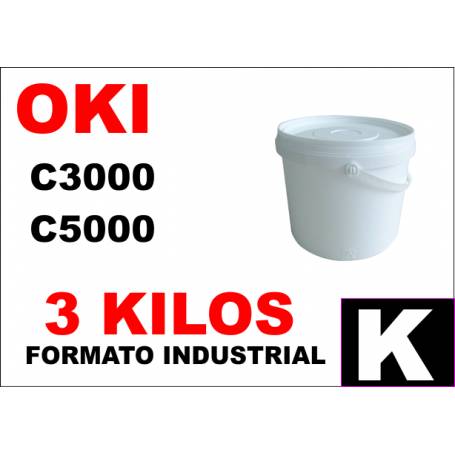 Oki toner color C5000 C8000 C700 C800 NEGRO formato industrial 3 Kg