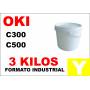 Oki toner color series C300 C500 AMARILLO formato industrial 3 Kg