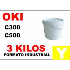 Oki tóner color series c300 c500 amarillo formato industrial 3 kg