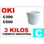 Oki toner color series C300 C500 CIAN formato industrial 3 Kg