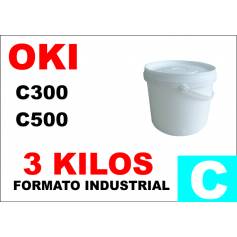 Oki toner color series C300 C500 CIAN formato industrial 3 Kg