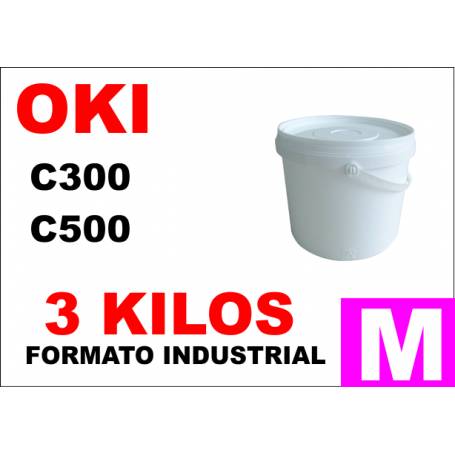 Oki toner color series C300 C500 MAGENTA formato industrial 3 Kg