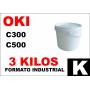 Oki toner color series C300 C500 NEGRO formato industrial 3 Kg