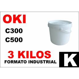 Oki toner color series C300 C500 NEGRO formato industrial 3 Kg