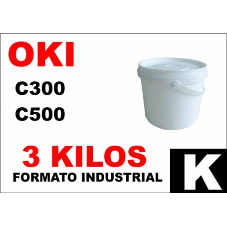 Oki toner color series C300 C500 NEGRO formato industrial 3 Kg