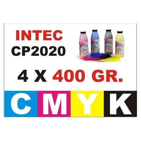 .Kit Intec CP2020 4 recargas toner CMYK de 400 gr.