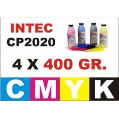 Kit para Intec cp2020 xp2020 4 botellas tóner premium cmyk de 500 gr.