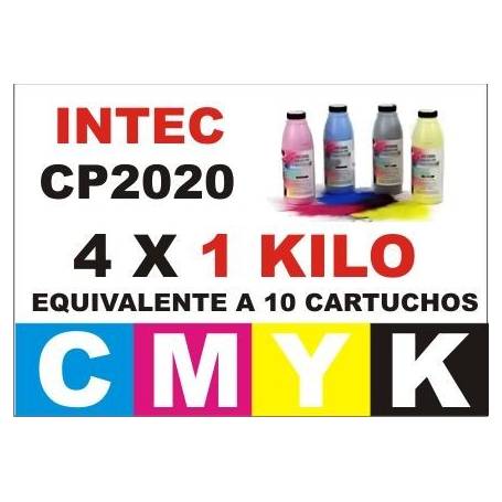 .Maxi Kit Intec CP2020 recargas toner CMYK 4 Kg.