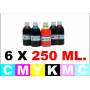 pack 6 botellas 1 Litro tinta para cartuchos HP BkpgCMYCcMc