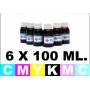 6 X 100 ml. tinta especifica para cartuchos Hp CMCcMcYK