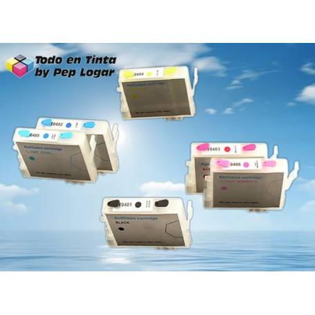 T0481 T0482 T0483 T0484 T0485 T0486 cartuchos recargables compatibles Epson