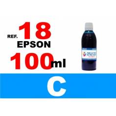 Para cartuchos Epson 18 18 xl botella 100 ml. tinta compatible cian 