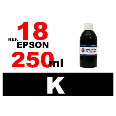 Epson 18, 18 XL botella 250 ml. tinta negra