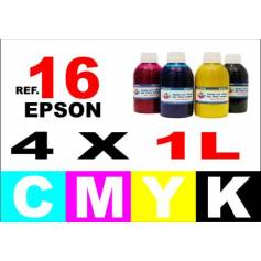 Epson 16, 16 XL pack 4 botellas 1 L. CMYK