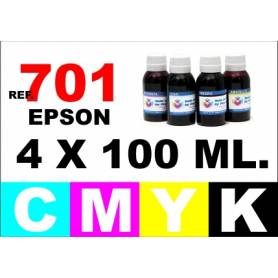 Epson 701, 701 XL pack 4 botellas 100 ml. CMYK