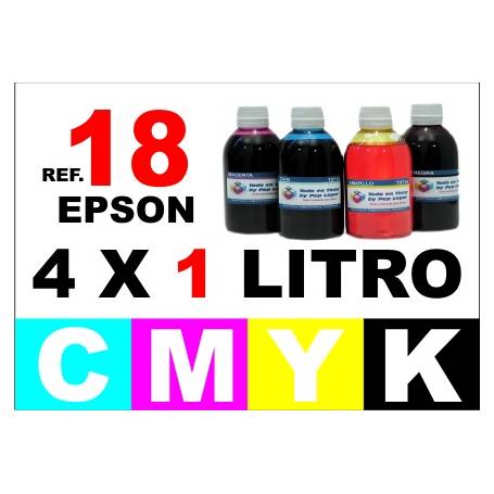 Epson 18, 18 XL pack 4 botellas 1 L. CMYK