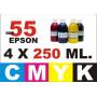 Epson 55, 55 XL pack 4 botellas 250 ml. CMYK