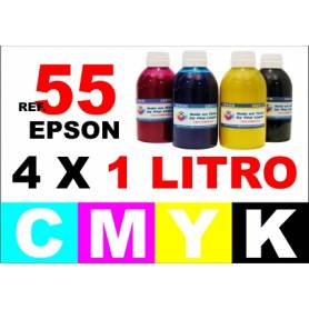 Epson 55, 55 XL pack 4 botellas 1 L. CMYK